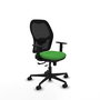 Chaise Jorquera Synchrone/Traslack tissu Vert Maille Noir Base en nylon noir Accoudoir 1D Sans appui-tête Roulettes 65mm nylon