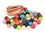 Innspiro Kit de 300 perles en bois multicolores 15 mm et fil en coton