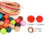 Innspiro Kit de 300 perles en bois multicolores 15 mm et fil en coton
