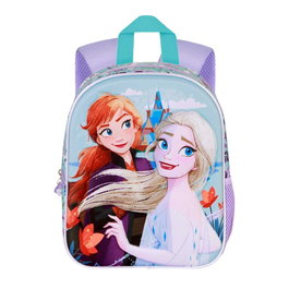 Karactermania Sac à dos préscolaire Disney Frozen 2 31 cm avec design 3D, dos et bretelles rembourrés, poche filet latérale