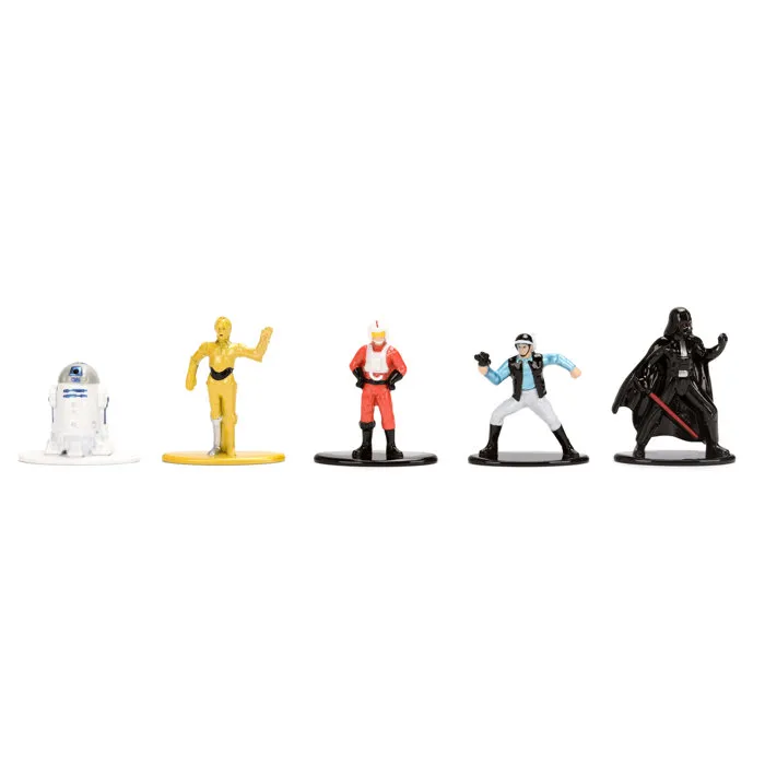Jada - Set de 12 Figurines Star Wars en Métal - 4cm - Licence Officielle - Personnages Dark Vador, R2D2, Princesse Leia - À partir de 3 ans