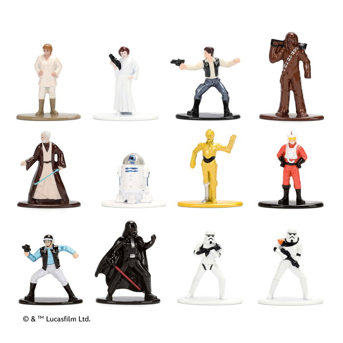 JADA TOYS - Blister de 12 figurines Metalfigs Star Wars - 4 cm - Collection de figurines métalliques JADA TOYS - Blister de 12 figurines Metalfigs Star Wars - 4 cm - Collection de figurines métalliques