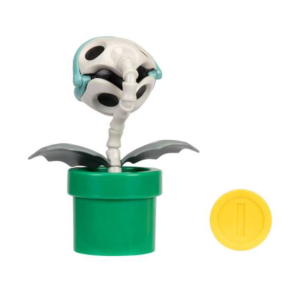 Jakks Pacific Figurines Super Mario 10 cm - Série de 5 modèles assortis en PVC (Bone Planta Piranha, Raccoon Mario, Red Koopa, Shy Guy, Cat Peach)