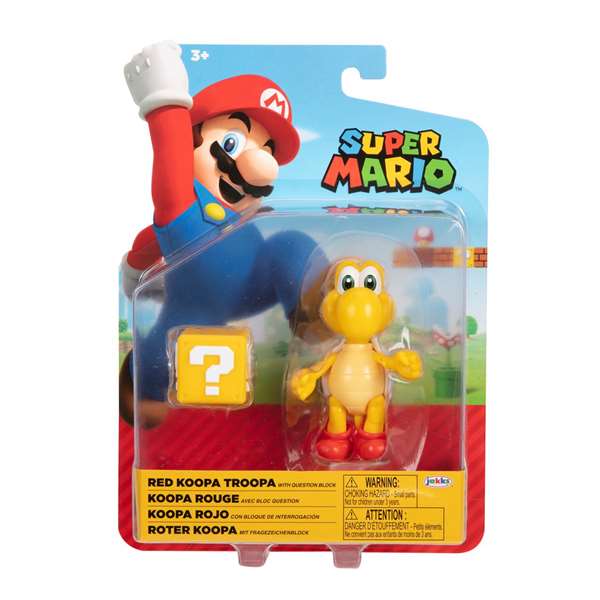 Jakks Pacific Figurines Super Mario 10 cm - Série de 5 modèles assortis en PVC (Bone Planta Piranha, Raccoon Mario, Red Koopa, Shy Guy, Cat Peach)