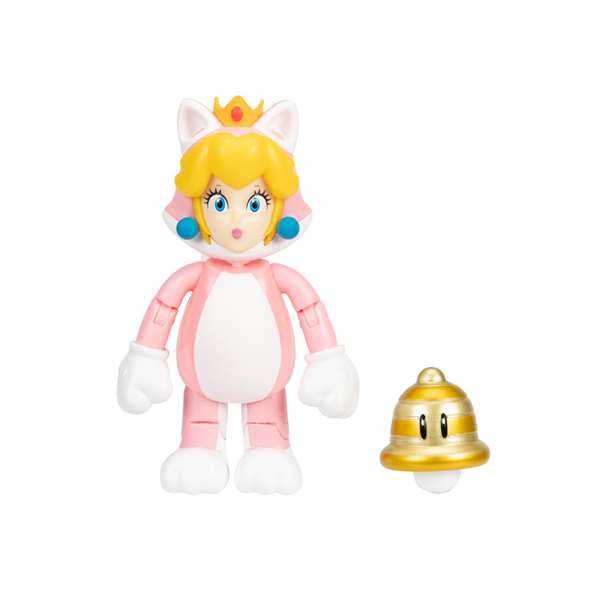 Jakks Pacific Figurines Super Mario 10 cm - Série de 5 modèles assortis en PVC (Bone Planta Piranha, Raccoon Mario, Red Koopa, Shy Guy, Cat Peach)