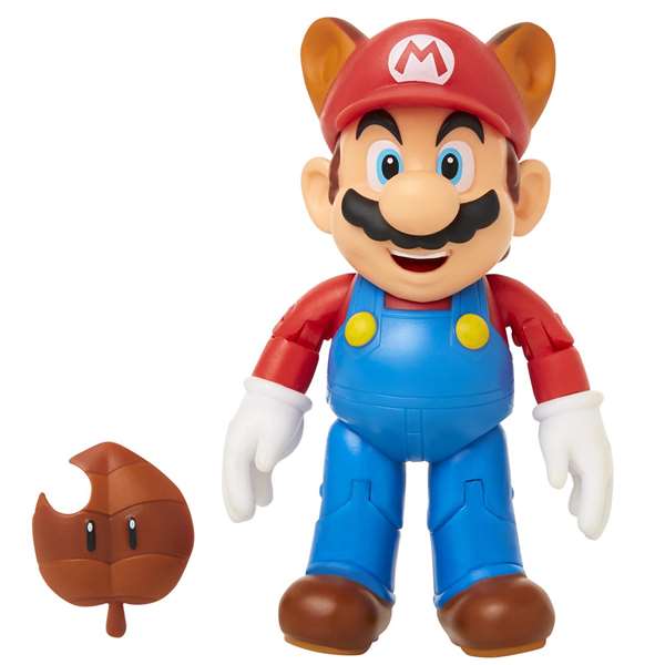 Jakks Pacific Figurines Super Mario 10 cm - Série de 5 modèles assortis en PVC (Bone Planta Piranha, Raccoon Mario, Red Koopa, Shy Guy, Cat Peach)