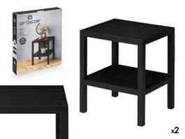 GIFTDECOR Étagère en plastique 2 étagères 38x46x32 cm Noir (Set de 8)