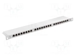 LANBERG Panneau de brassage Cat 6, 24 ports RJ45, blanc, rack 19 pouces
