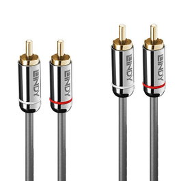 Lindy Câble Audio Cromo Line 2x RCA, 2m, Anthracite