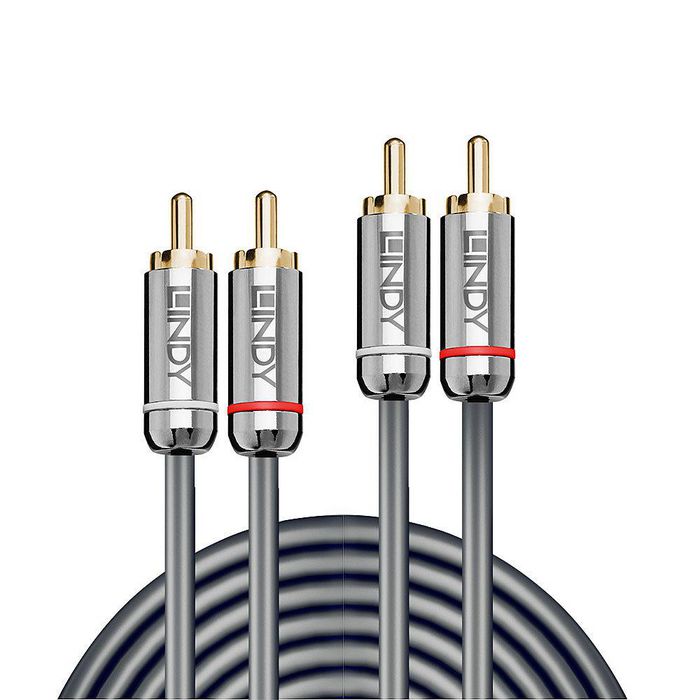 Lindy Câble Audio Cromo Line 2x RCA, 2m, Anthracite