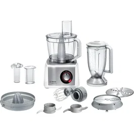 Bosch MultiTalent8 B1EMC812S8 - Robot Multifonction 1250 W 3.9 L Blender 1.5 L avec Variateur de Vitesse LED Turbo Livre de Recettes Blanc Inox