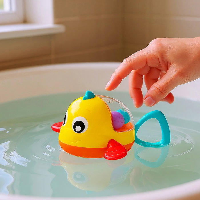 Playgro Poisson de Bain qui Rame Jouet d'Éveil pour Bébé +12 Mois Multilingue