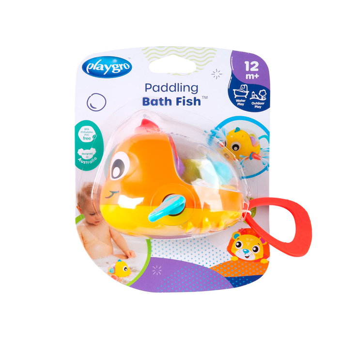 Playgro Poisson de Bain qui Rame Jouet d'Éveil pour Bébé +12 Mois Multilingue