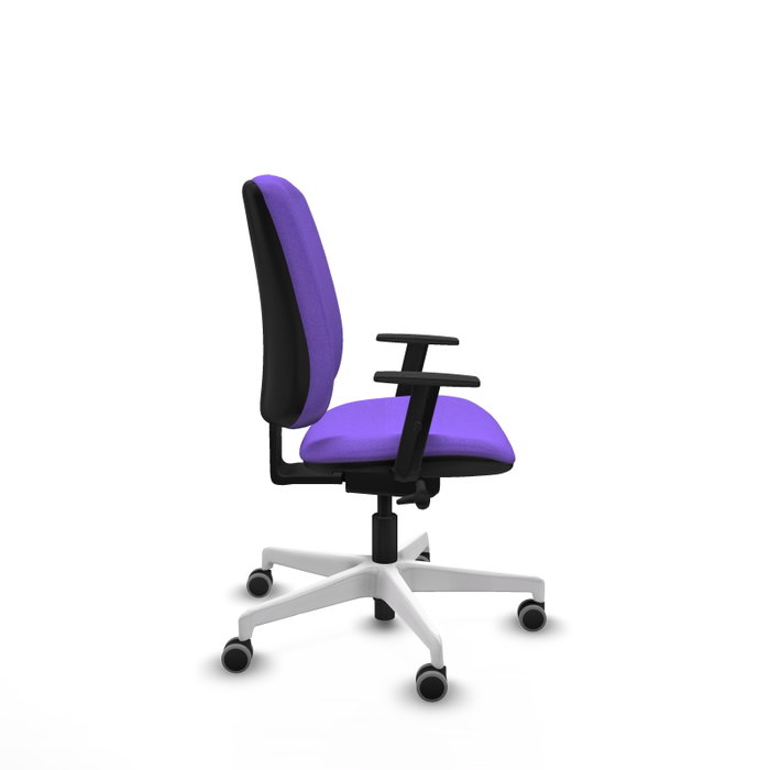 PIQUERAS Y CRESPO Chaise Alares Synchrone/Traslack Tissu Violet Structure Polyamide Blanc