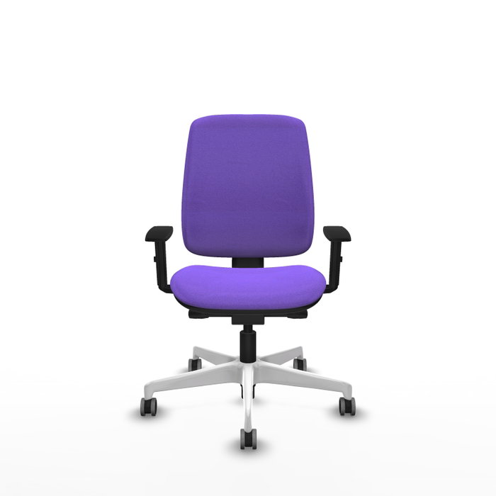 PIQUERAS Y CRESPO Chaise Alares Synchrone/Traslack Tissu Violet Structure Polyamide Blanc