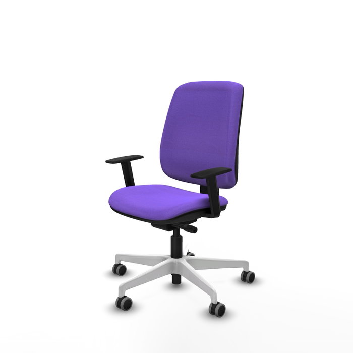 PIQUERAS Y CRESPO Chaise Alares Synchrone/Traslack Tissu Violet Structure Polyamide Blanc
