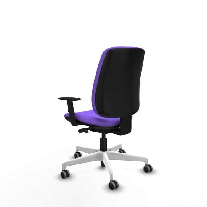 PIQUERAS Y CRESPO Chaise Alares Synchrone/Traslack Tissu Violet Structure Polyamide Blanc
