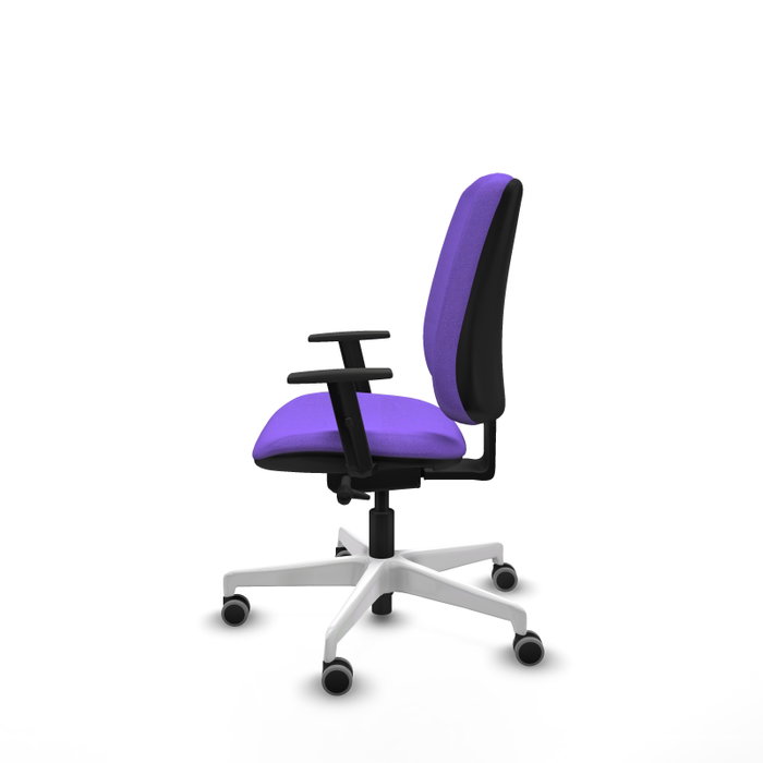 PIQUERAS Y CRESPO Chaise Alares Synchrone/Traslack Tissu Violet Structure Polyamide Blanc