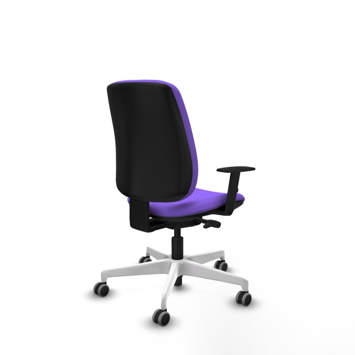 PIQUERAS Y CRESPO Chaise Alares Synchrone/Traslack Tissu Violet Structure Polyamide Blanc