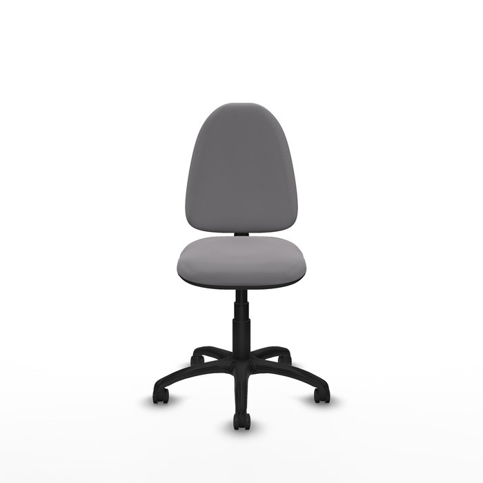 Chaise de bureau Aýna avec mécanisme Contact permanent de base, rembourrée en simili cuir gris. Équipée d'une base en polyamide noir, sans accoudoirs et avec des roulettes pour parquet. Chaise de bureau Aýna avec mécanisme Contact permanent de base, rembourrée en simili cuir gris. Équipée d'une base en polyamide noir, sans accoudoirs et avec des roulettes pour parquet.