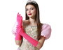 Guantes de déguisement fuchsia pour adulte - 42 cm - Accessoire coloré pour animatrice, chanteuse ou show thématique