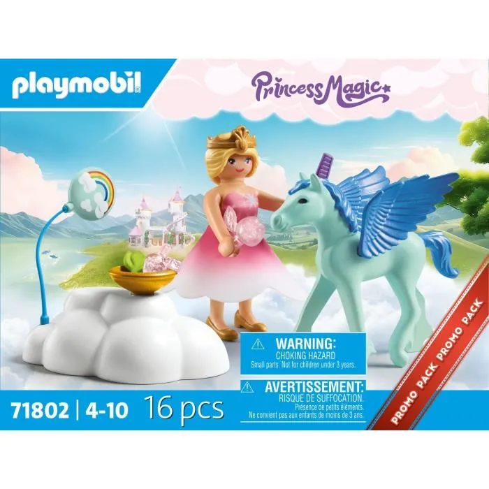PLAYMOBIL 71802 Set de Jeu - Princesse Magic avec Poulain Ailé et Nuage, Figurine et Accessoires, 16 Pièces, Jouet Enfant Dès 4 Ans