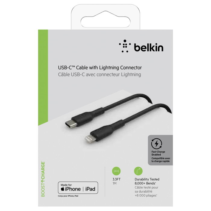 Belkin Câble Lightning vers USB-C 1 m Noir Belkin Câble Lightning vers USB-C 1 m Noir