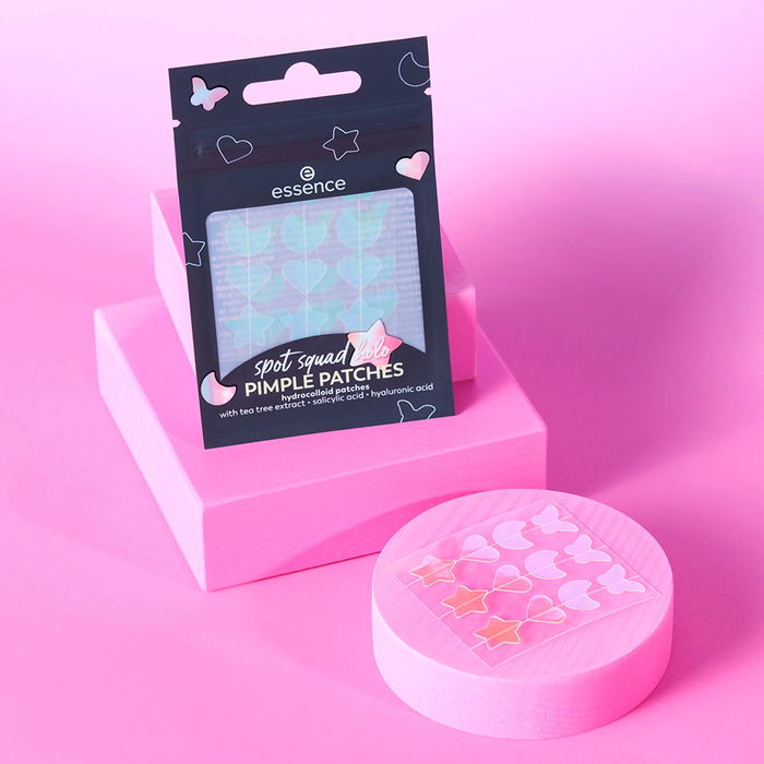 Essence Patchs anti-acné holographiques Spot Squad, 1 unité, extrait d'arbre à thé, acide salicylique, contre les taches et imperfections