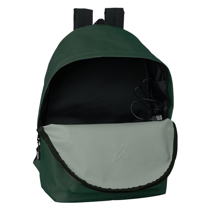 Munich Basics Sac à dos double pour ordinateur portable 15,6 pouces avec port USB, vert, 31x44x18 cm