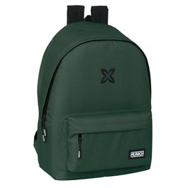 Munich Basics Sac à dos double pour ordinateur portable 15,6 pouces avec port USB, vert, 31x44x18 cm