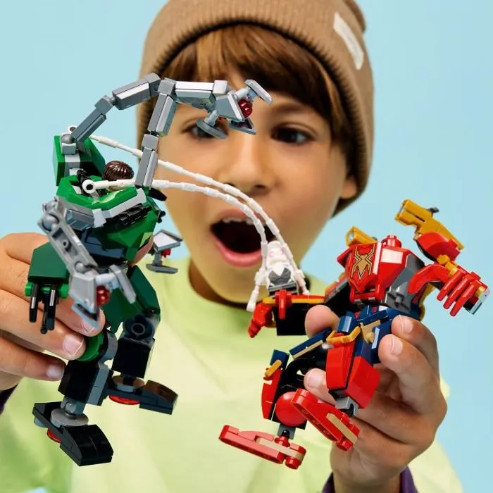 Lego 76338 Marvel - Le Combat des Robots: Spider-Man contre Docteur Octopus, Jeu de Construction 6 Ans et Plus, avec 2 Robots et 3 Minifigurines