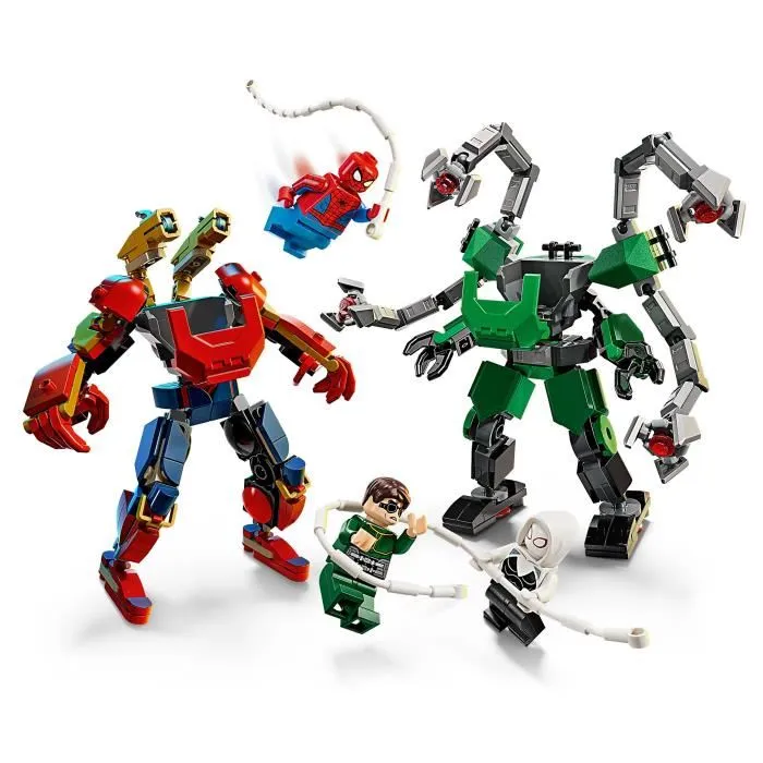 Lego 76338 Marvel - Le Combat des Robots: Spider-Man contre Docteur Octopus, Jeu de Construction 6 Ans et Plus, avec 2 Robots et 3 Minifigurines