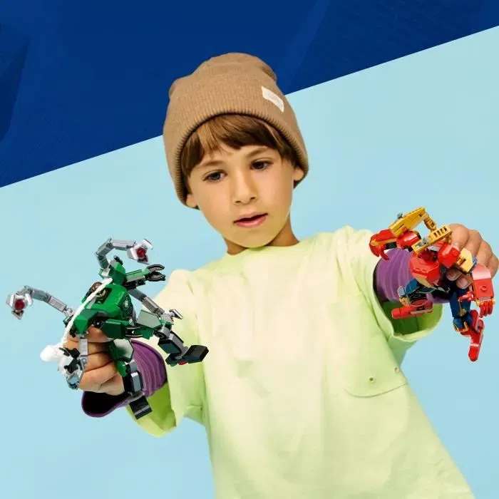 Lego 76338 Marvel - Le Combat des Robots: Spider-Man contre Docteur Octopus, Jeu de Construction 6 Ans et Plus, avec 2 Robots et 3 Minifigurines