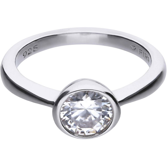 Diamonfire Anneau en Argent de loi avec Circonite 7mm Diamonfire Anneau en Argent de loi avec Circonite 7mm