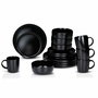 Assiettes Alpina Noir Céramique 16 Pièces (4 Unités)