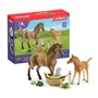 Schleich 42432 - Coffret Les Soins pour Bébé Animaux Horse Club Sarah, Jeu de Figurines Animaux de la Ferme et Accessoires, à partir de 4 ans