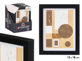 Giftdecor Porte-photo mural en bois avec passe-partout 13x18 cm Noir (Set de 12)
