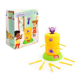 TACHAN La Rata En El Establo Tachan - Jeu de société d'adresse et de hasard pour enfants, jeu d'habileté, développe la motricité fine, à partir de 3 ans, multilingue