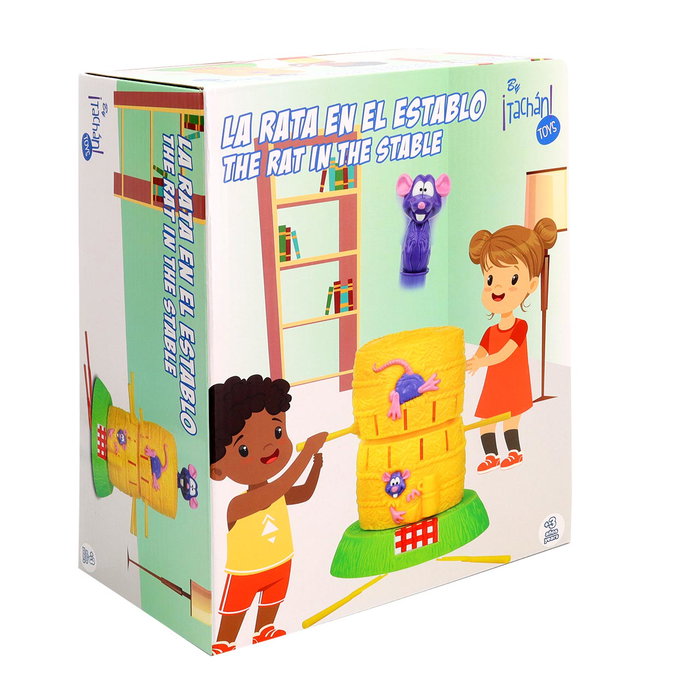 TACHAN La Rata En El Establo Tachan - Jeu de société d'adresse et de hasard pour enfants, jeu d'habileté, développe la motricité fine, à partir de 3 ans, multilingue