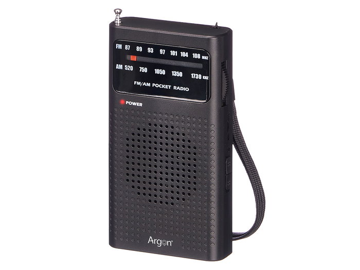 ARGON Radio de poche AM FM Noir