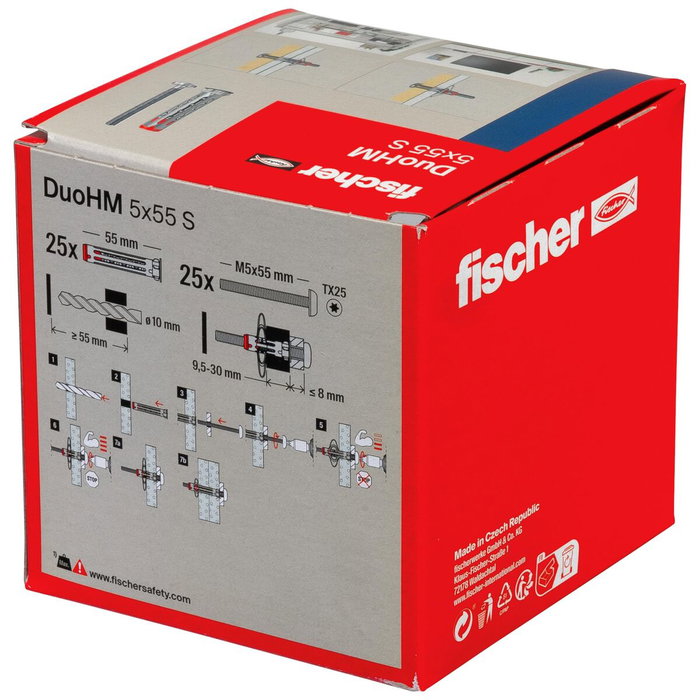 Fischer DuoHM Tacos ø5 x 55 mm + Vis ø10 x 55 mm (25 unités)大変