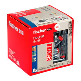 Fischer DuoHM 5x55 TX25 - Lot de 25 chevilles avec vis