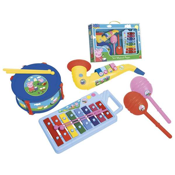 Reig - Set d'instruments de musique pour enfants - Xylophone, tambour, saxophone et maracas - Jouet éducatif à partir de 3 ans - 12 pièces