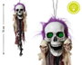 BigBuy Home Pendentif de squelette pirate avec cheveux violets et yeux lumineux