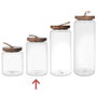 Home Deco Factory Bocal avec Couvercle en Acacia 105 cl