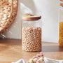 Home Deco Factory Bocal avec Couvercle en Acacia 105 cl
