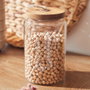 Home Deco Factory Bocal avec Couvercle en Acacia 105 cl