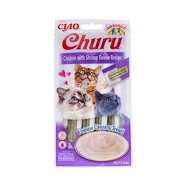 CHURU VET Collation Poulet et Crevette 4 Sticks de 14g