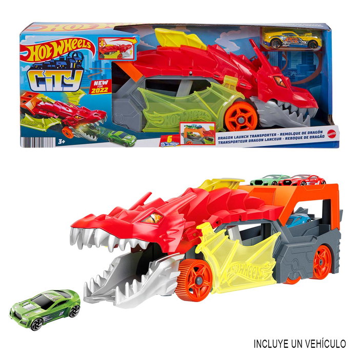 Hot Wheels City Transporteur Dragon Lanceur 2-en-1 Hot Wheels City Transporteur Dragon Lanceur 2-en-1