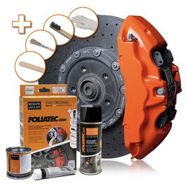 Foliatec Set de peinture pour étriers de frein Flame Orange (3 composants)